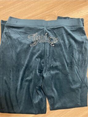 NWT Juicy Couture Teal Velour Straight Leg Lounge Pants - XXL